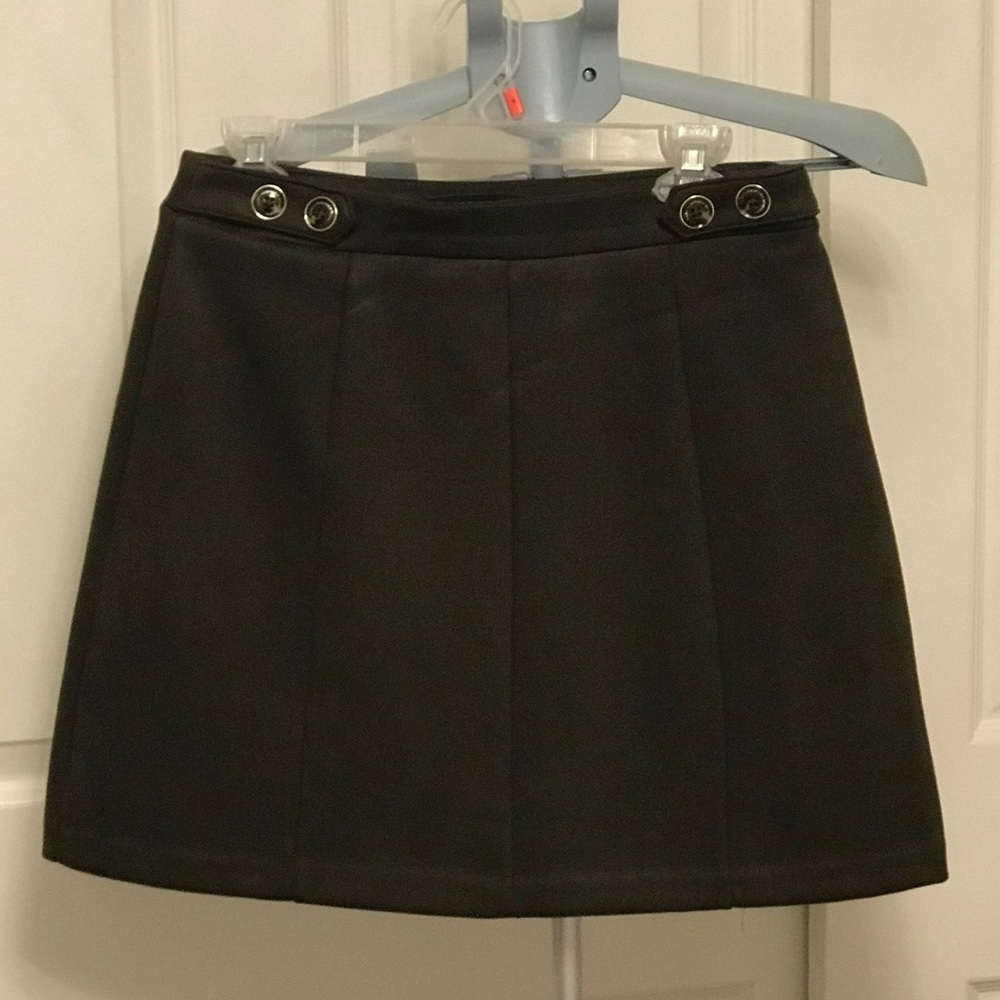 Elegant Dark Olive Green Mini Skirt